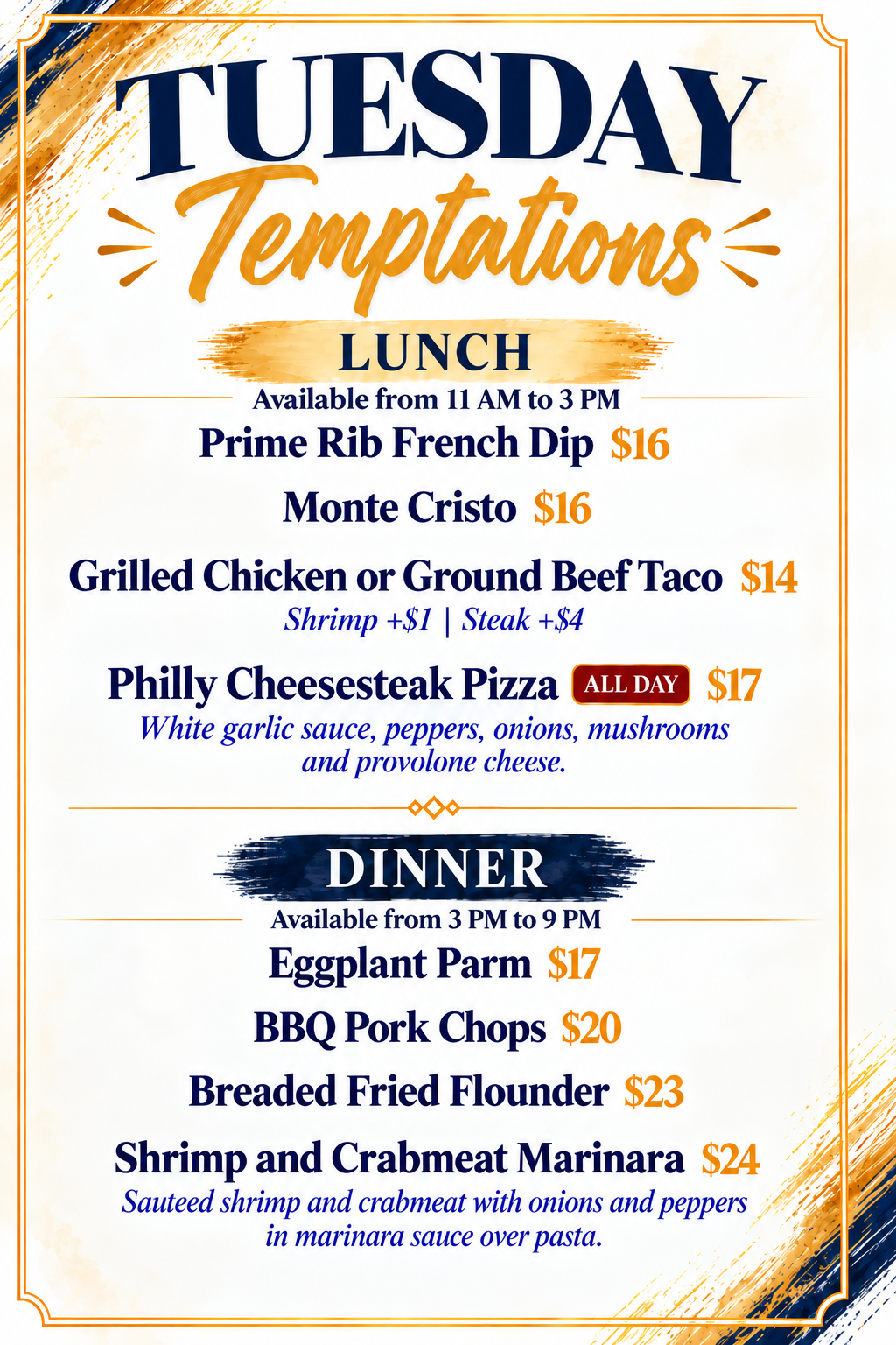 Tuesday Temptations — Daily Specials at RiverRise